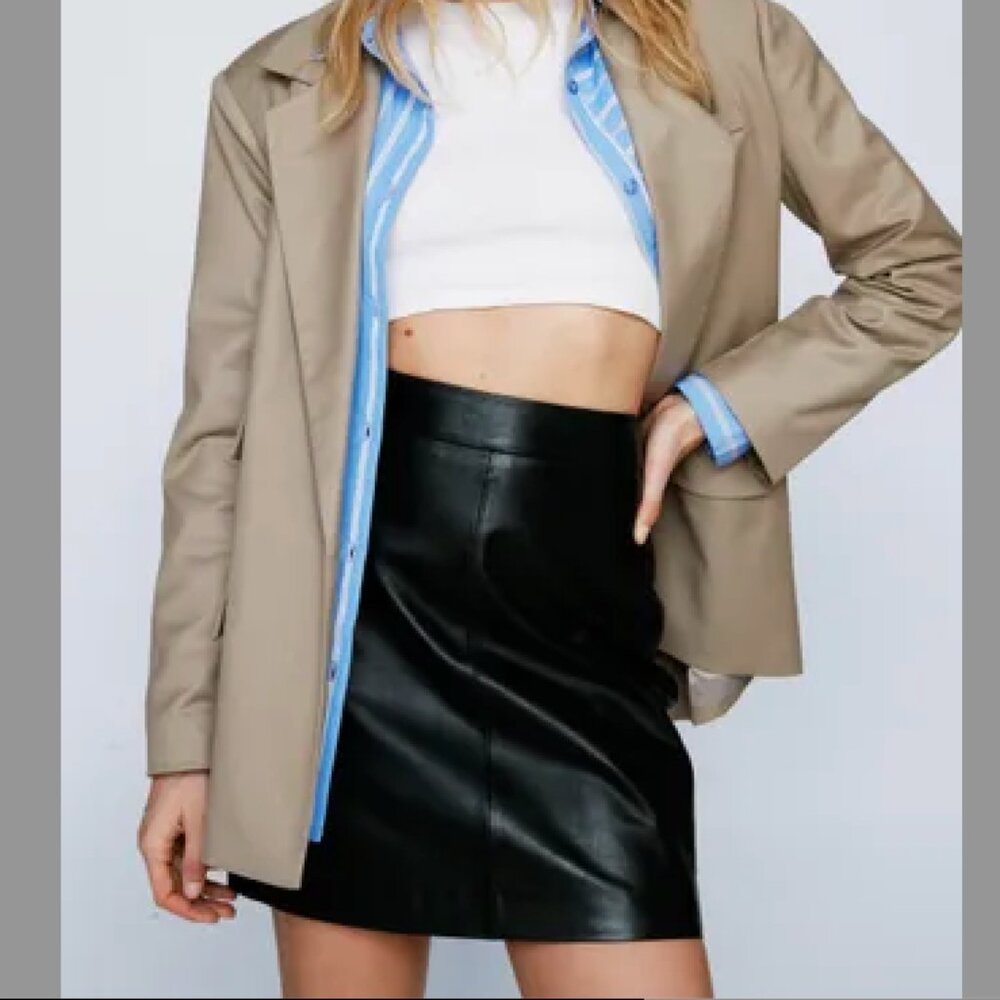 NWT Warehouse Real Leather Clean Pelmet Skirt US 12